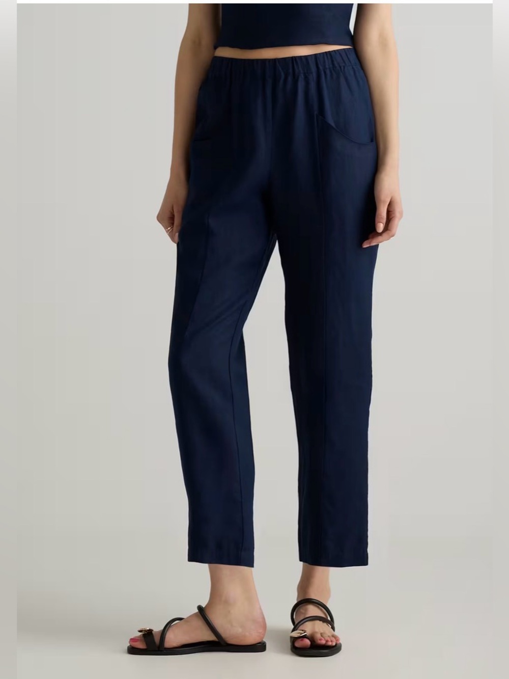 Quince 100% European Linen Tapered Ankle Pants